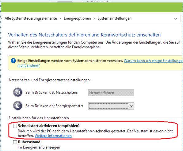 Windows Administration, Windows Client Live-Onlinekurs: Warum es bei Windows 10 keine gute Idee ist, seinen Rechner ganz normal herunterzufahren